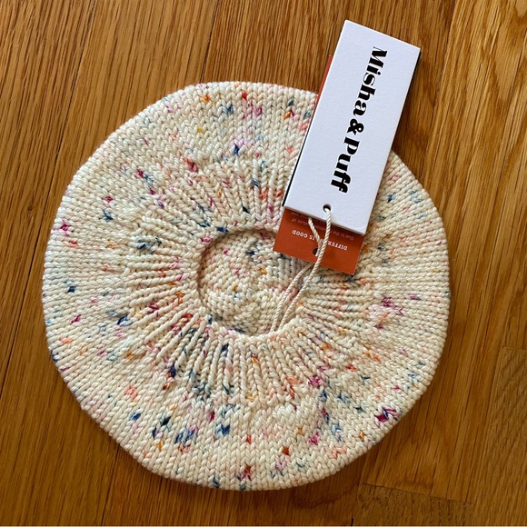 【新品】Misha&Puff Simple Beret Misha & Puff NWT Simple Beret, 0-6m, Lolipop Confetti 100% Merino Wool